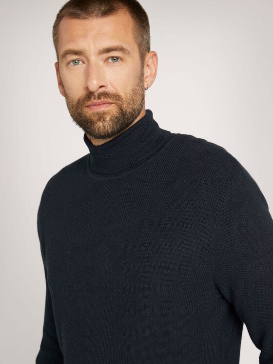 Strukturierter Rollkragenpullover - Männer - Sky Captain Blue Strukturierter Rollkragenpullover - Männer - Sky Captain Blue - 9 - TOM TAILOR