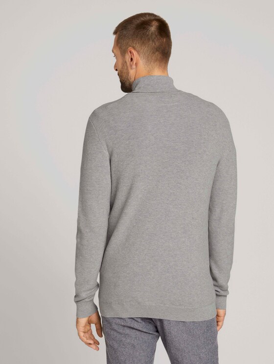 trui met rolkraag - Mannen - Light Soft Grey Melange trui met rolkraag - Mannen - Light Soft Grey Melange - 2 - TOM TAILOR