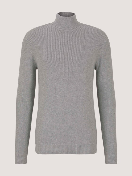 trui met rolkraag - Mannen - Light Soft Grey Melange trui met rolkraag - Mannen - Light Soft Grey Melange - 7 - TOM TAILOR