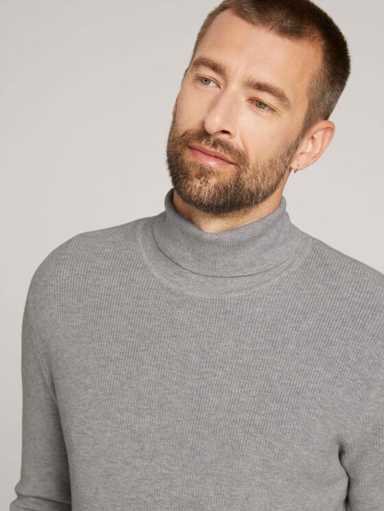 trui met rolkraag - Mannen - Light Soft Grey Melange trui met rolkraag - Mannen - Light Soft Grey Melange - 9 - TOM TAILOR