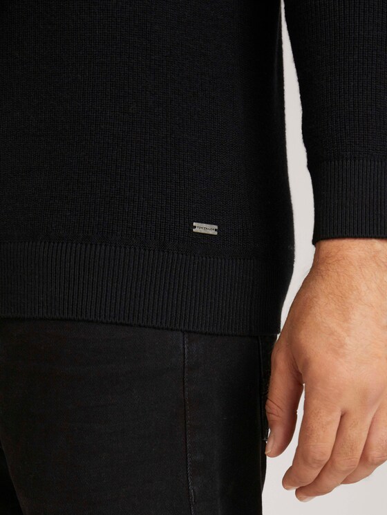 Strukturierter Rollkragenpullover - Männer - Black Strukturierter Rollkragenpullover - Männer - Black - 10 - TOM TAILOR