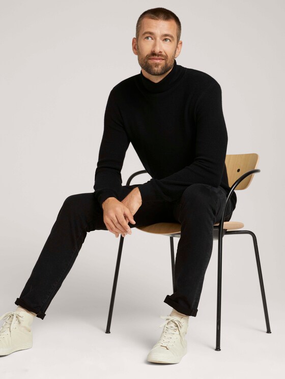 Strukturierter Rollkragenpullover - Männer - Black Strukturierter Rollkragenpullover - Männer - Black - 5 - TOM TAILOR