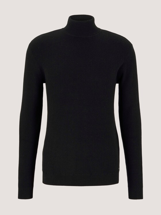 Strukturierter Rollkragenpullover - Männer - Black Strukturierter Rollkragenpullover - Männer - Black - 7 - TOM TAILOR