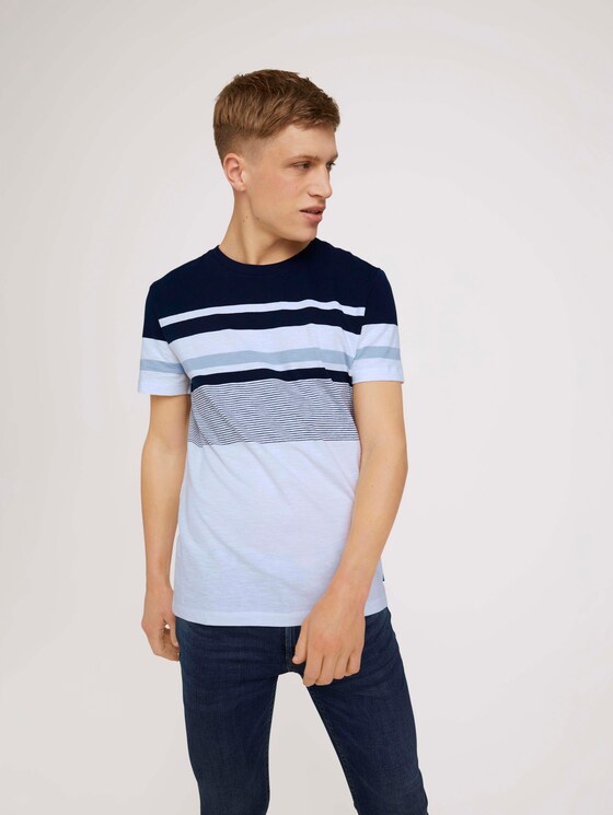 gestreiftes T-Shirt - Männer - Sky Captain Blue gestreiftes T-Shirt - Männer - Sky Captain Blue - 5 - TOM TAILOR Denim
