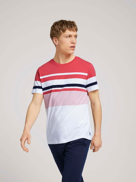 gestreiftes T-Shirt - Männer - Normal Red gestreiftes T-Shirt - Männer - Normal Red - 5 - TOM TAILOR Denim
