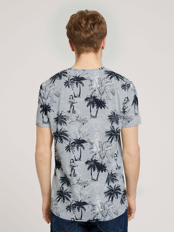 gemustertes T-Shirt - Männer - blue white hula print gemustertes T-Shirt - Männer - blue white hula print - 2 - TOM TAILOR Denim