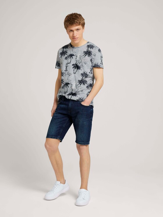 gemustertes T-Shirt - Männer - blue white hula print gemustertes T-Shirt - Männer - blue white hula print - 3 - TOM TAILOR Denim