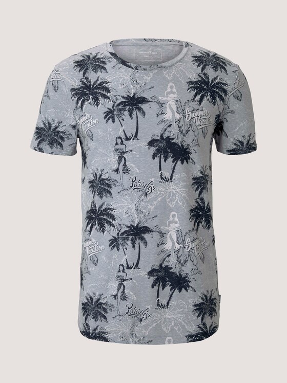 gemustertes T-Shirt - Männer - blue white hula print gemustertes T-Shirt - Männer - blue white hula print - 7 - TOM TAILOR Denim