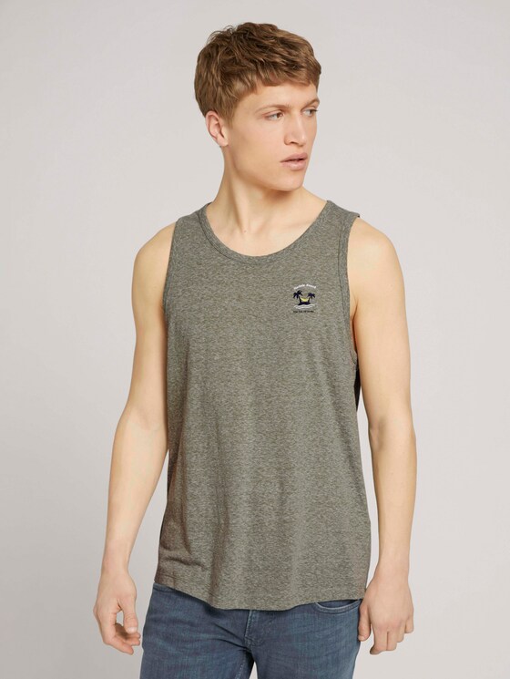strukturiertes Tanktop - Männer - greyish shadow olive melange strukturiertes Tanktop - Männer - greyish shadow olive melange - 1 - TOM TAILOR Denim