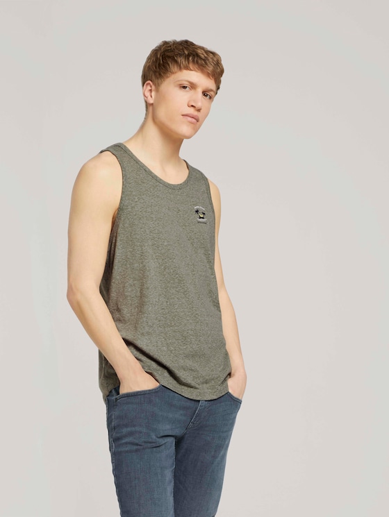 strukturiertes Tanktop - Männer - greyish shadow olive melange strukturiertes Tanktop - Männer - greyish shadow olive melange - 5 - TOM TAILOR Denim