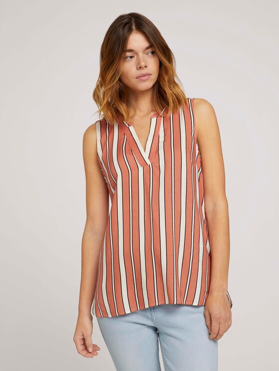 gemusterte Bluse - Frauen - coral creme black stripe gemusterte Bluse - Frauen - coral creme black stripe - 1 - TOM TAILOR Denim