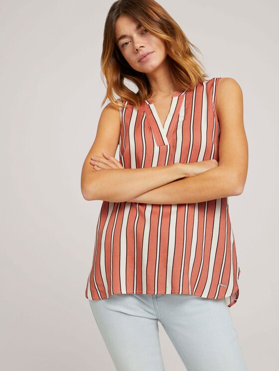 gemusterte Bluse - Frauen - coral creme black stripe gemusterte Bluse - Frauen - coral creme black stripe - 5 - TOM TAILOR Denim