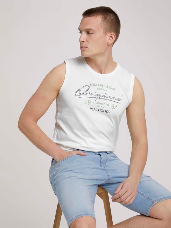 Tanktop mit Print - Männer - Off White Tanktop mit Print - Männer - Off White - 5 - TOM TAILOR