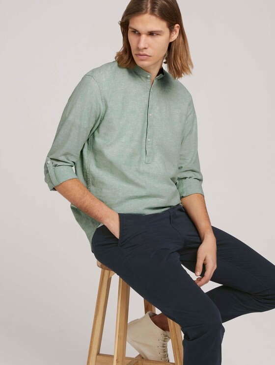 Leinenhemd mit recycelten Fasern - Männer - light mint green chambray Leinenhemd mit recycelten Fasern - Männer - light mint green chambray - 5 - TOM TAILOR Denim