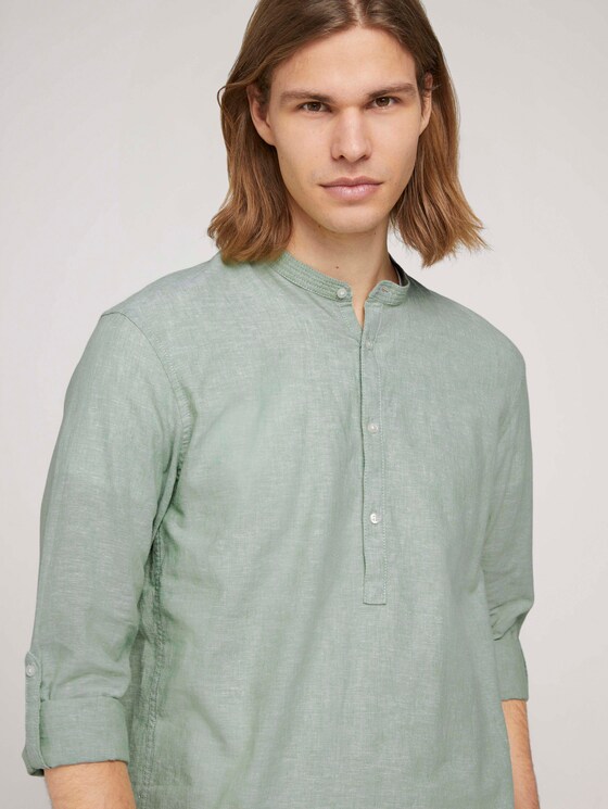 Leinenhemd mit recycelten Fasern - Männer - light mint green chambray Leinenhemd mit recycelten Fasern - Männer - light mint green chambray - 9 - TOM TAILOR Denim