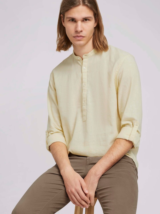 Leinenhemd mit recycelten Fasern - Männer - pale straw yellow chambray Leinenhemd mit recycelten Fasern - Männer - pale straw yellow chambray - 5 - TOM TAILOR Denim