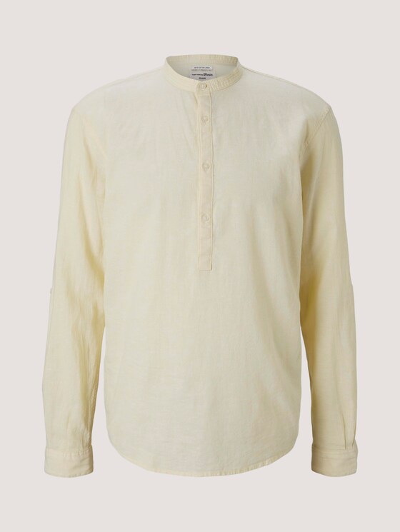 Leinenhemd mit recycelten Fasern - Männer - pale straw yellow chambray Leinenhemd mit recycelten Fasern - Männer - pale straw yellow chambray - 7 - TOM TAILOR Denim