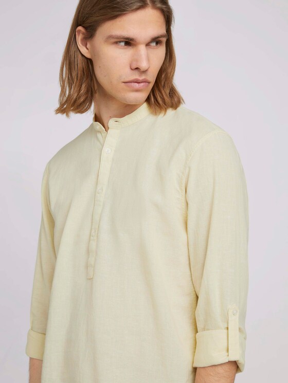Leinenhemd mit recycelten Fasern - Männer - pale straw yellow chambray Leinenhemd mit recycelten Fasern - Männer - pale straw yellow chambray - 9 - TOM TAILOR Denim