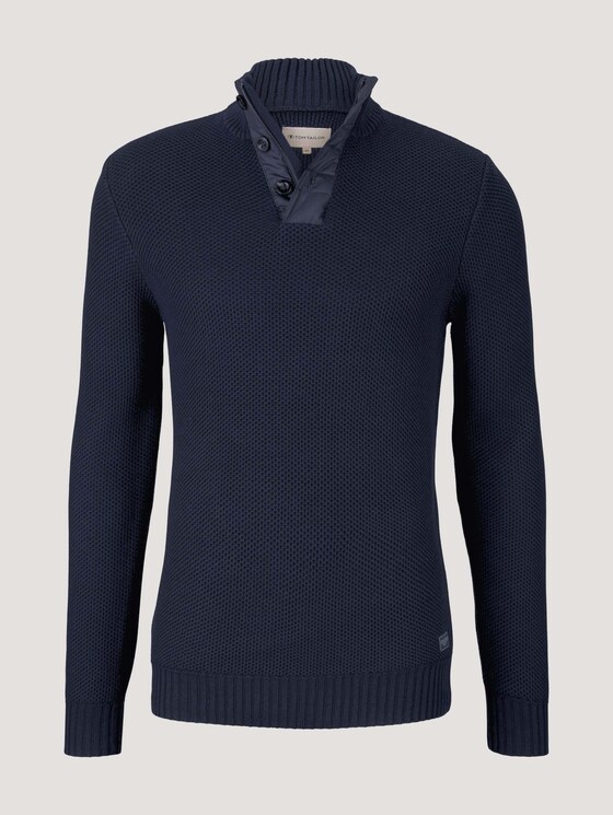 trui met troyer-kraag - Mannen - Sky Captain Blue trui met troyer-kraag - Mannen - Sky Captain Blue - 7 - TOM TAILOR
