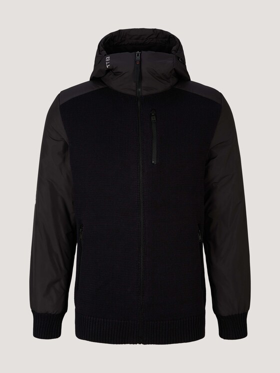Nylon-Strickjacke mit Kapuze - Männer - Black Nylon-Strickjacke mit Kapuze - Männer - Black - 7 - TOM TAILOR