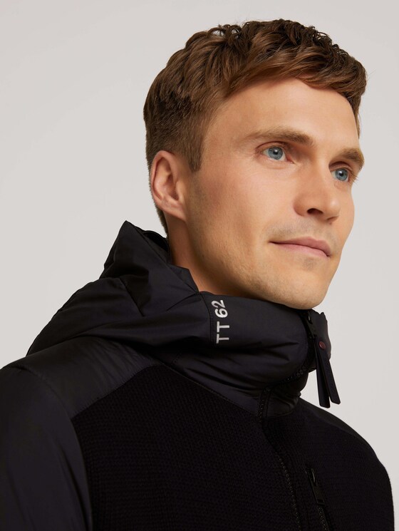 Nylon-Strickjacke mit Kapuze - Männer - Black Nylon-Strickjacke mit Kapuze - Männer - Black - 9 - TOM TAILOR