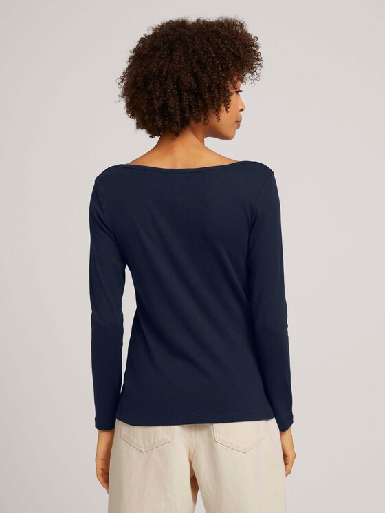 Basic Langarmshirt mit Bio-Baumwolle - Frauen - Sky Captain Blue Basic Langarmshirt mit Bio-Baumwolle - Frauen - Sky Captain Blue - 2 - TOM TAILOR