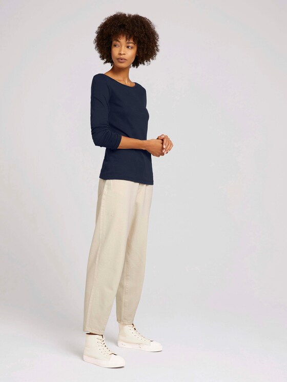 Basic Langarmshirt mit Bio-Baumwolle - Frauen - Sky Captain Blue Basic Langarmshirt mit Bio-Baumwolle - Frauen - Sky Captain Blue - 3 - TOM TAILOR