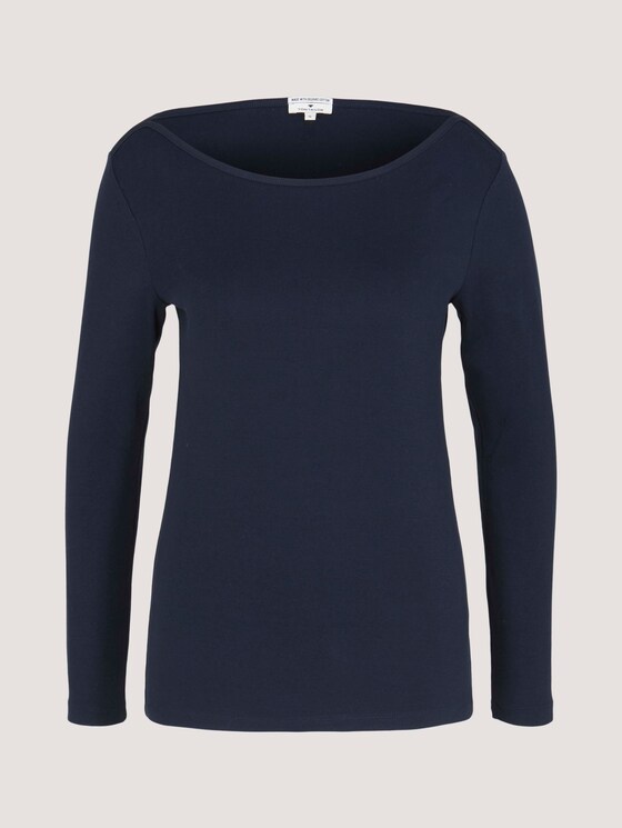 Basic Langarmshirt mit Bio-Baumwolle - Frauen - Sky Captain Blue Basic Langarmshirt mit Bio-Baumwolle - Frauen - Sky Captain Blue - 7 - TOM TAILOR