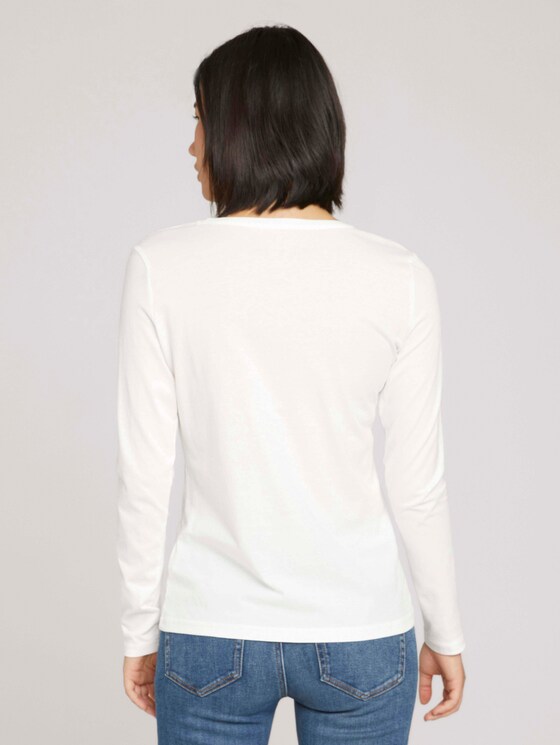 Print Langarmshirt mit Bio-Baumwolle - Frauen - Whisper White Print Langarmshirt mit Bio-Baumwolle - Frauen - Whisper White - 2 - TOM TAILOR