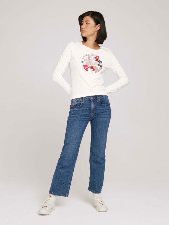 Print Langarmshirt mit Bio-Baumwolle - Frauen - Whisper White Print Langarmshirt mit Bio-Baumwolle - Frauen - Whisper White - 3 - TOM TAILOR