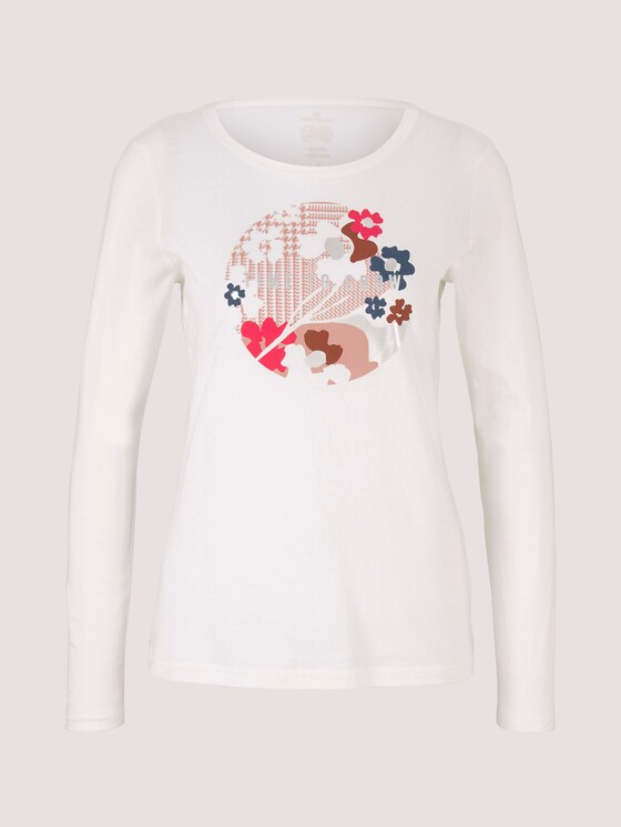 Print Langarmshirt mit Bio-Baumwolle - Frauen - Whisper White Print Langarmshirt mit Bio-Baumwolle - Frauen - Whisper White - 7 - TOM TAILOR