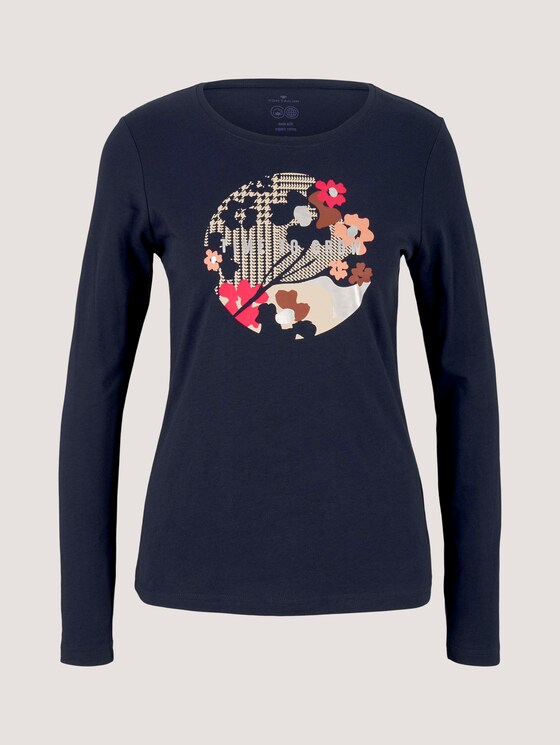 Print Langarmshirt mit Bio-Baumwolle - Frauen - Sky Captain Blue Print Langarmshirt mit Bio-Baumwolle - Frauen - Sky Captain Blue - 7 - TOM TAILOR