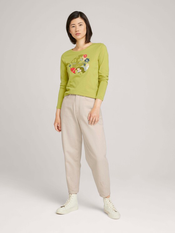 Print Langarmshirt mit Bio-Baumwolle - Frauen - green oasis Print Langarmshirt mit Bio-Baumwolle - Frauen - green oasis - 3 - TOM TAILOR