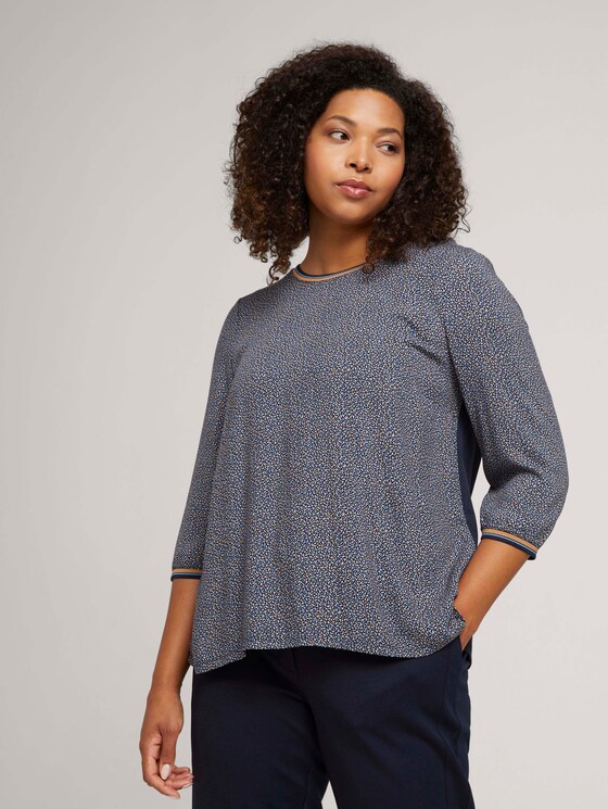 Patterned 3/4-sleeved shirt with organic cotton - Women - blue camel dot design Patterned 3/4-sleeved shirt with organic cotton - Women - blue camel dot design - 5 - My True Me