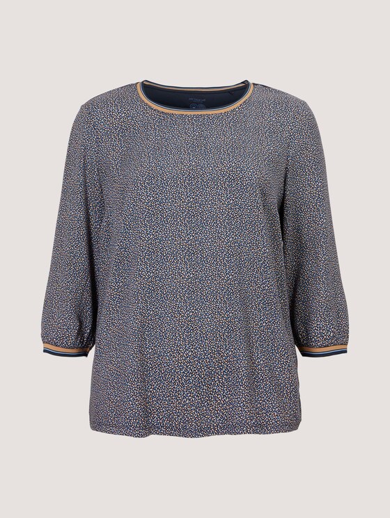 Patterned 3/4-sleeved shirt with organic cotton - Women - blue camel dot design Patterned 3/4-sleeved shirt with organic cotton - Women - blue camel dot design - 7 - My True Me