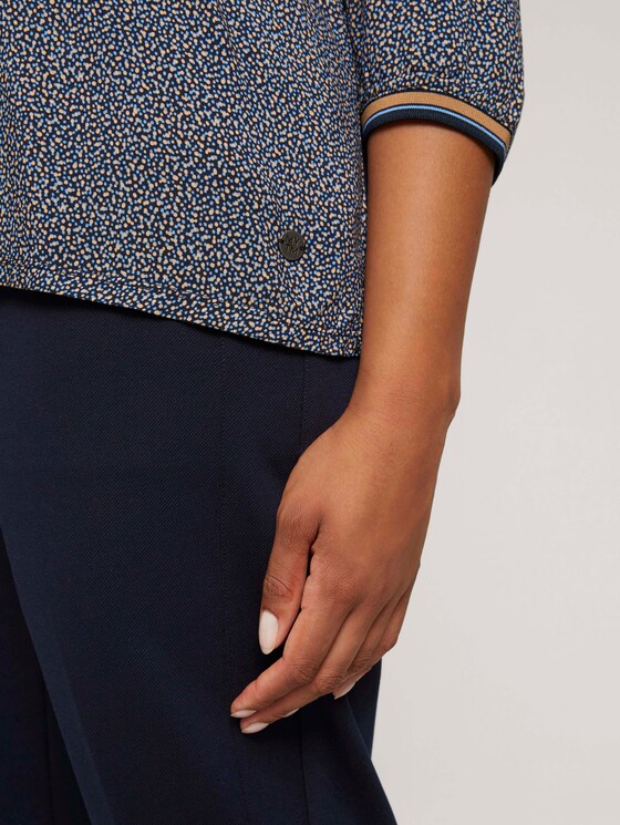 Patterned 3/4-sleeved shirt with organic cotton - Women - blue camel dot design Patterned 3/4-sleeved shirt with organic cotton - Women - blue camel dot design - 9 - My True Me