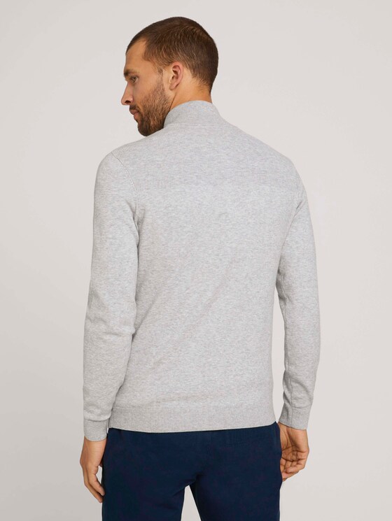 Strickjacke mit TENCEL™ Lyocell - Männer - Light Soft Grey Melange Strickjacke mit TENCEL™ Lyocell - Männer - Light Soft Grey Melange - 2 - TOM TAILOR