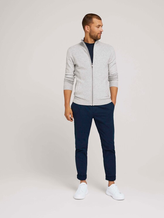 Strickjacke mit TENCEL™ Lyocell - Männer - Light Soft Grey Melange Strickjacke mit TENCEL™ Lyocell - Männer - Light Soft Grey Melange - 3 - TOM TAILOR