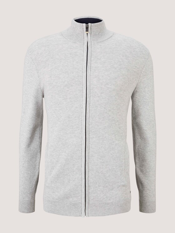 Strickjacke mit TENCEL™ Lyocell - Männer - Light Soft Grey Melange Strickjacke mit TENCEL™ Lyocell - Männer - Light Soft Grey Melange - 7 - TOM TAILOR