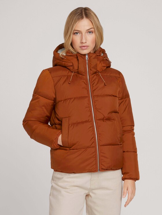 Puffer jacket with recycled polyester - Women - amber brown Puffer jacket with recycled polyester - Women - amber brown - 1 - TOM TAILOR Denim
