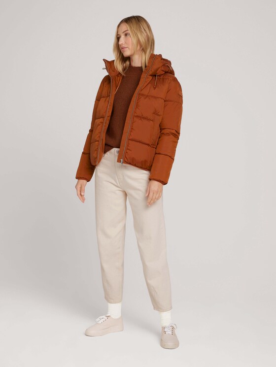 Puffer jacket with recycled polyester - Women - amber brown Puffer jacket with recycled polyester - Women - amber brown - 3 - TOM TAILOR Denim