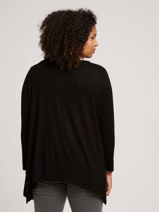 Curvy - long t-shirt with an asymmetric hemline - Women - deep black Curvy - long t-shirt with an asymmetric hemline - Women - deep black - 2 - My True Me