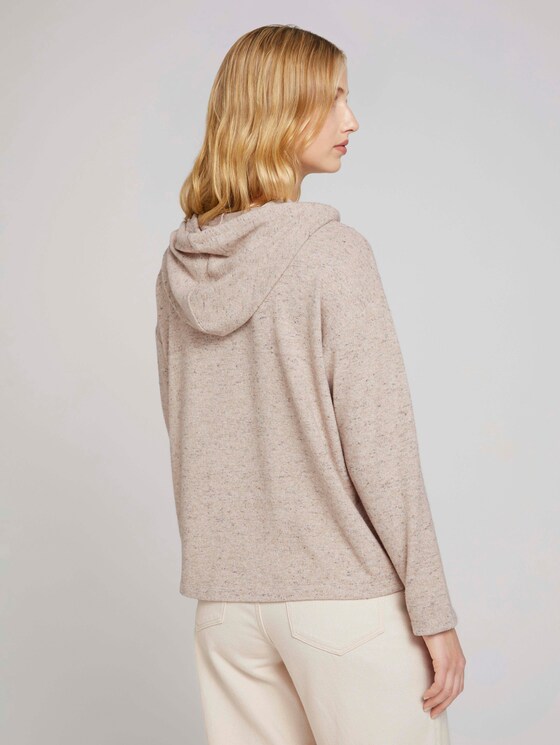 hoodie in gemêleerde look - Vrouwen - beige black melange hoodie in gemêleerde look - Vrouwen - beige black melange - 2 - TOM TAILOR Denim