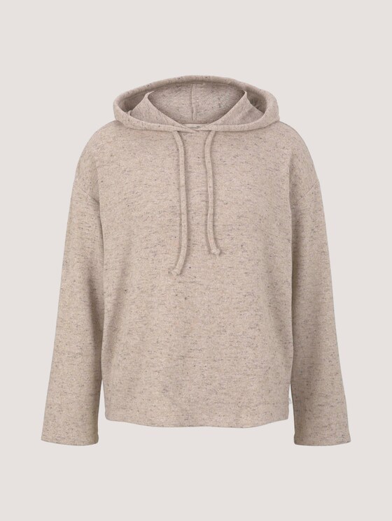 hoodie in gemêleerde look - Vrouwen - beige black melange hoodie in gemêleerde look - Vrouwen - beige black melange - 7 - TOM TAILOR Denim