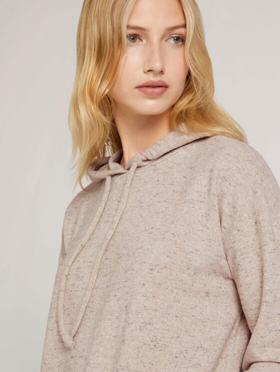 hoodie in gemêleerde look - Vrouwen - beige black melange hoodie in gemêleerde look - Vrouwen - beige black melange - 9 - TOM TAILOR Denim