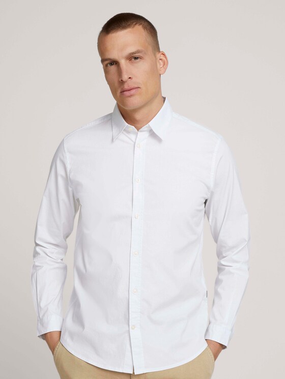basic popeline overhemd - Mannen - White basic popeline overhemd - Mannen - White - 1 - TOM TAILOR
