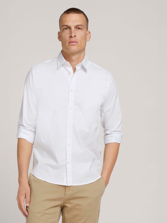 basic popeline overhemd - Mannen - White basic popeline overhemd - Mannen - White - 5 - TOM TAILOR