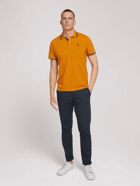 Poloshirt mit Kragendetail - Männer - Flame Brown Poloshirt mit Kragendetail - Männer - Flame Brown - 3 - TOM TAILOR