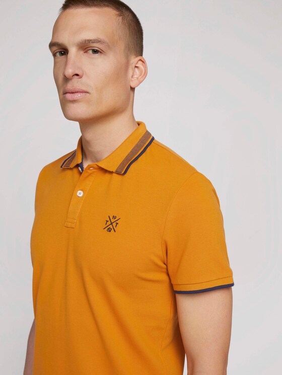 Poloshirt mit Kragendetail - Männer - Flame Brown Poloshirt mit Kragendetail - Männer - Flame Brown - 9 - TOM TAILOR