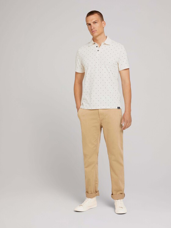 Gemustertes Poloshirt - Männer - off white scattered design Gemustertes Poloshirt - Männer - off white scattered design - 3 - TOM TAILOR